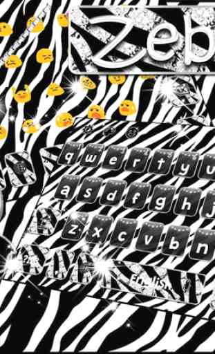 Diamond Zebra Keyboard Theme 3