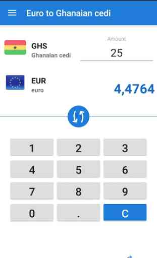 Euro to Ghana Cedi currency converter / EUR to GHS 1
