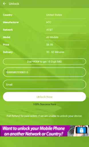 Free Unlock Network Code for HTC SIM 3