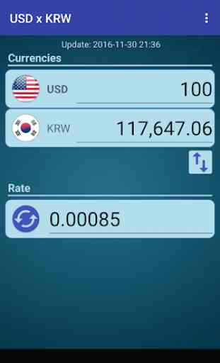 US Dollar to South Korean Won 1