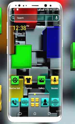 Colorful Metal Cube Launcher Theme 1
