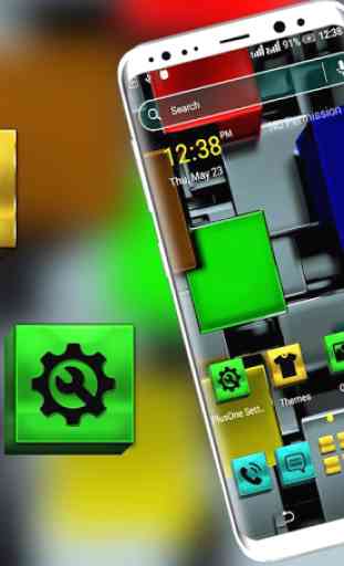 Colorful Metal Cube Launcher Theme 3