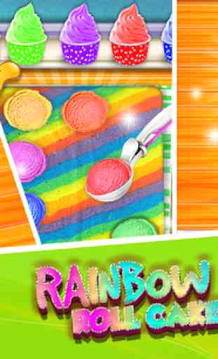 Rainbow Swiss Roll Cake Maker! New Cooking Game 4