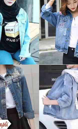 Design of women's denim jeans jacket 3