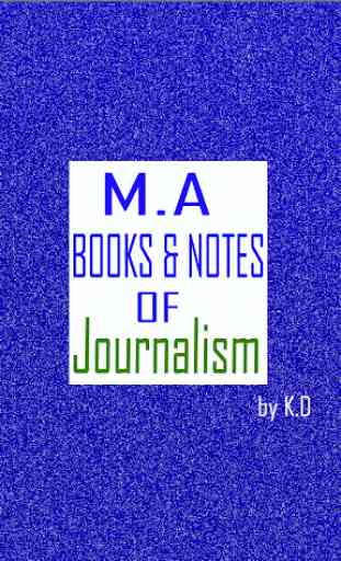 M.A Journalism Book 1