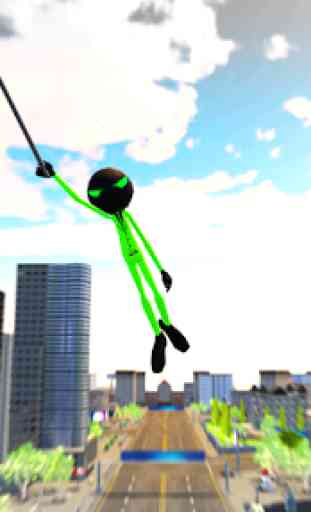 Super Stickman Green Rope Hero: Crime City 2