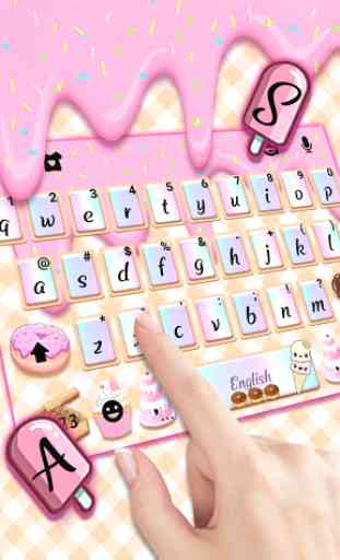 Sweet Donut Pink Drip Keyboard Theme 2