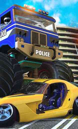 US Police Monster Truck Transform Robot War Games 2