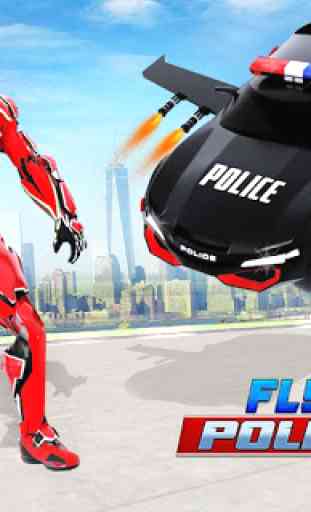 Flying Police SUV Car Transform Robot Game 3