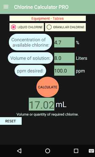 Chlorine Calculator PRO 2