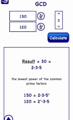 LCM GCD Calculator Prime Factor Math numbers 2