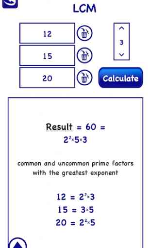 LCM GCD Calculator Prime Factor Math Numbers Lite 3