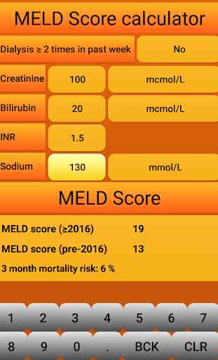 MELD Score calculator 3