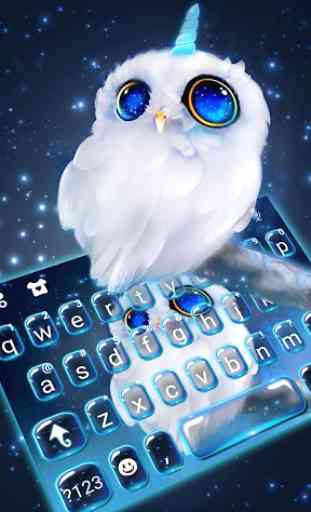 Night Unicorn Owl Keyboard Theme 1