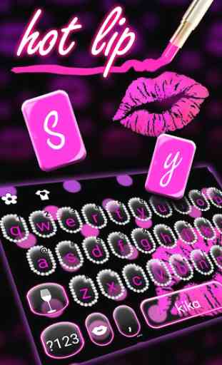 Diamond Sexy Pink Lip Keyboard Theme 2
