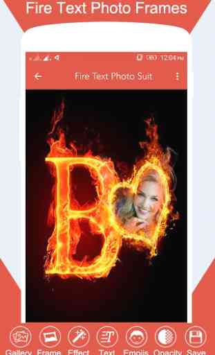 Fire Text Photo Frame 2