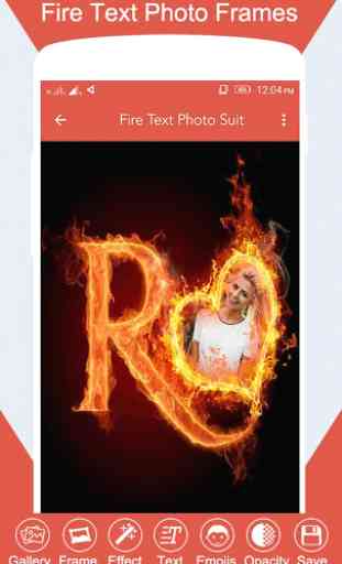 Fire Text Photo Frame 3