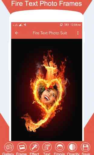 Fire Text Photo Frame 4