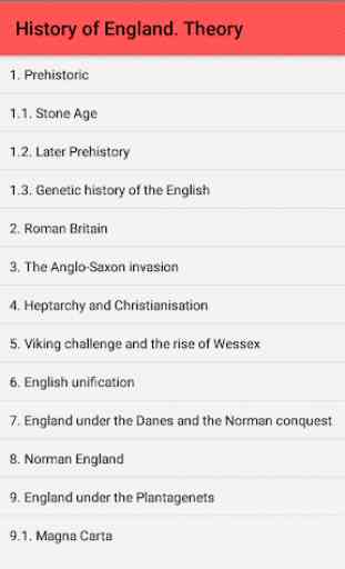 History of England. Theory 1