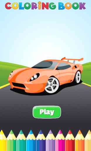 Sports Car Racing Coloring Book - Drawing and Painting Vehicles Game HD, All In 1 Series Free For Kid 1