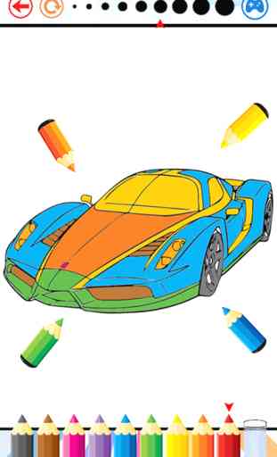 Sports Car Racing Coloring Book - Drawing and Painting Vehicles Game HD, All In 1 Series Free For Kid 2