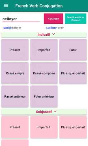 French Verb Conjugation - Conjugator - Translation 2
