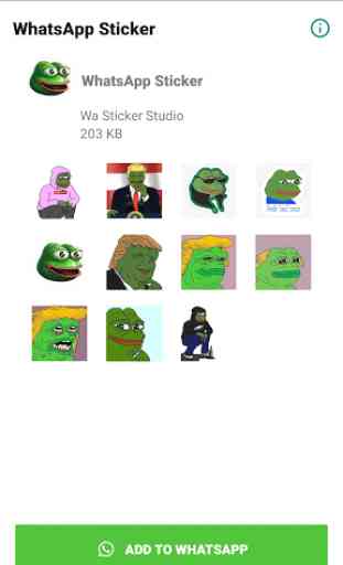 Pepe Frog Stickers for WhatsApp, WAStickerApps 2