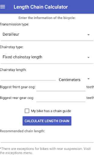 Chain Length Sizing Calculator 1