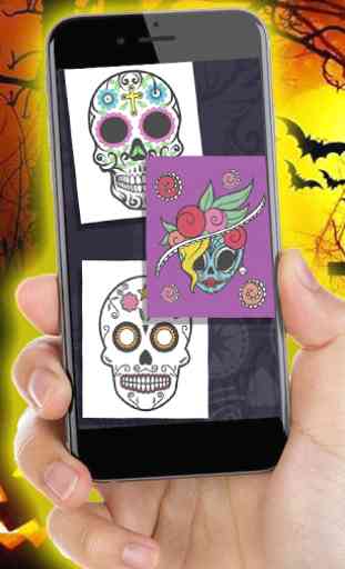 Halloween Coloring Book  Paint Mexican Skulls 3
