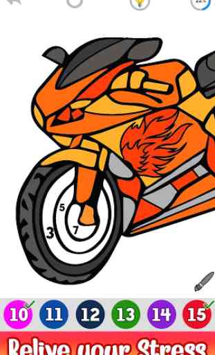 Motorcycles Color by Number:Bikes Glitter Painting 3
