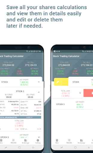 Stock trading calculator - Profit & Loss 3