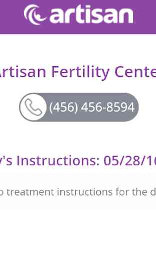 Artisan Fertility Patient App 1