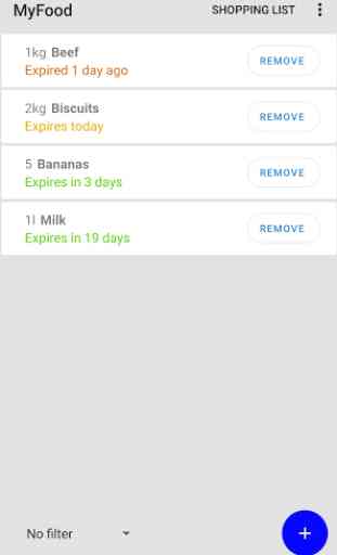 MyFood: food storage and shopping list manager 1