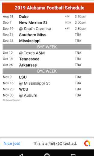 Alabama Football Schedule 1