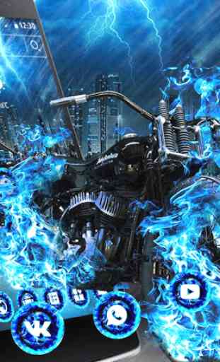 Blue Flame Motorcycle Theme 1