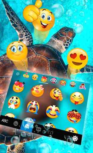 Blue Sea Turtle Keyboard Theme 2