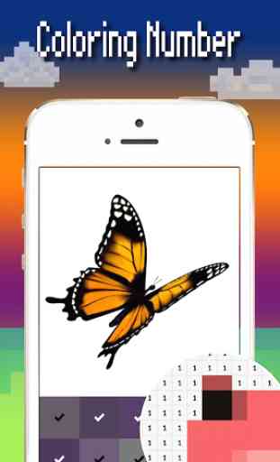 Butterfly color by number : Bugs coloring book 4