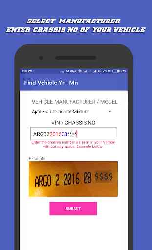 Find Year and Month of Vehicle 3