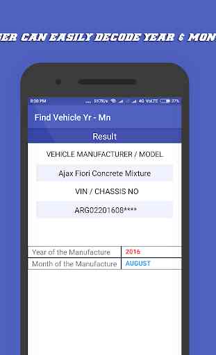 Find Year and Month of Vehicle 4