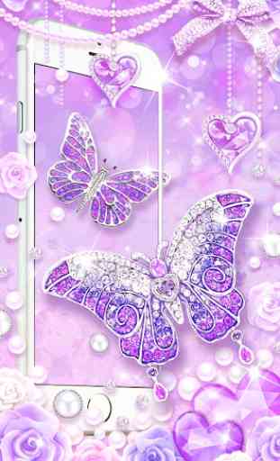 Purple Diamond Butterfly Live Wallpaper 1