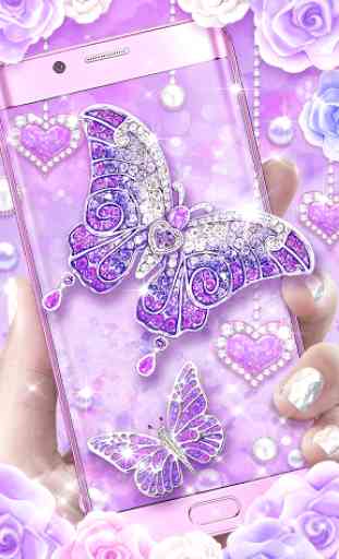 Purple Diamond Butterfly Live Wallpaper 3