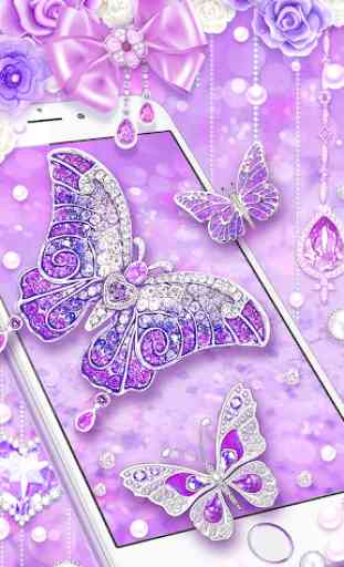 Purple Diamond Butterfly Live Wallpaper 4