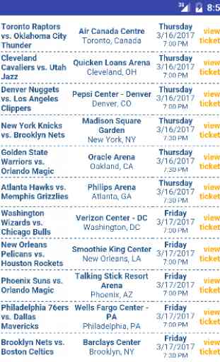 Tickets for NBA Games 1