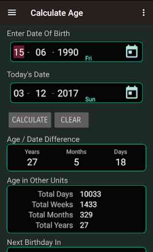 Age and Date Calculator 1