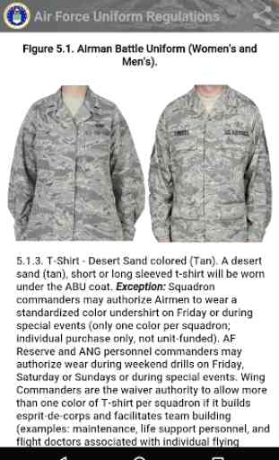 Air Force Uniform Regulations 3