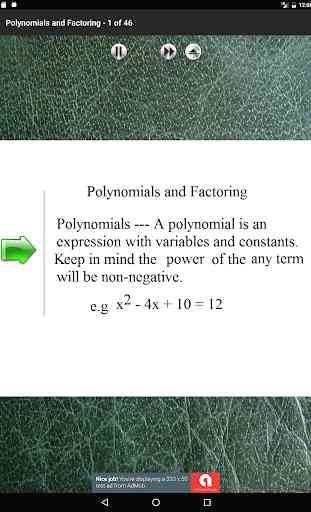 Algebra 1 - Polynomials 4