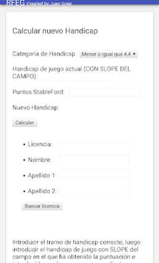 Calculadora Handicap Golf España 3