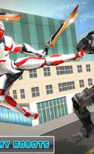 Dual Sword Hero Robot Transforming 3D 4