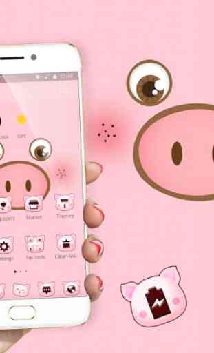 Pink Cartoon Cute Pig Face Theme 4