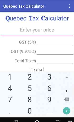Simple Quebec Tax Calculator 2